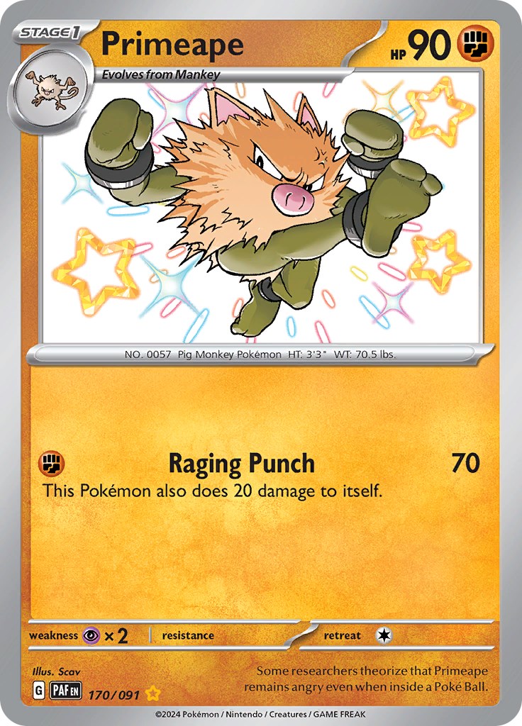 Primeape (170/091) [Scarlet & Violet: Paldean Fates] | Mega City Incorporated