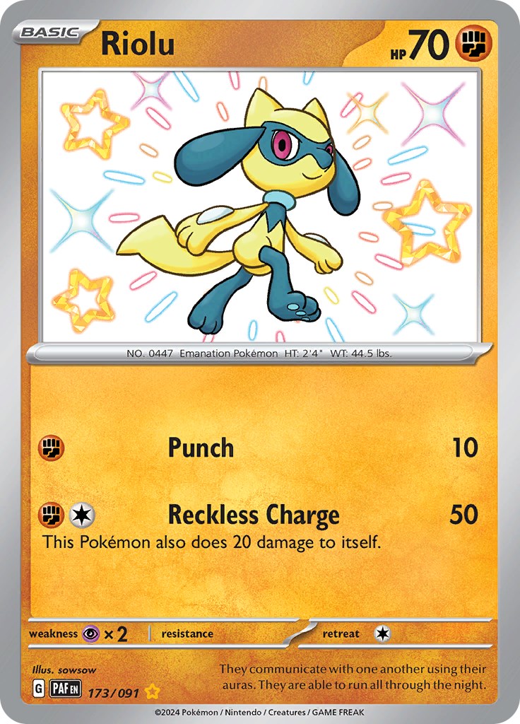 Riolu (173/091) [Scarlet & Violet: Paldean Fates] | Mega City Incorporated