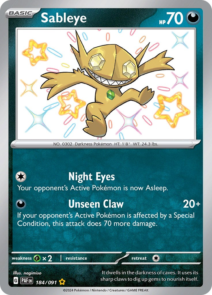 Sableye (184/091) [Scarlet & Violet: Paldean Fates] | Mega City Incorporated