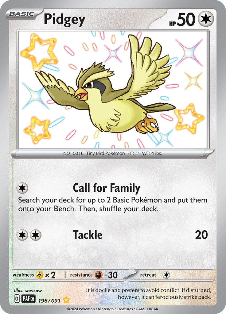 Pidgey (196/091) [Scarlet & Violet: Paldean Fates] | Mega City Incorporated