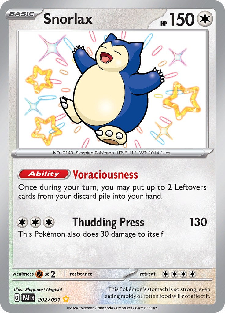 Snorlax (202/091) [Scarlet & Violet: Paldean Fates] | Mega City Incorporated