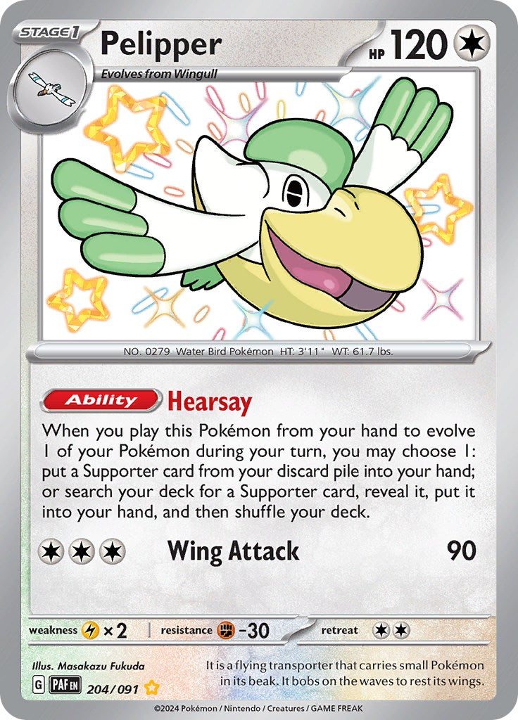 Pelipper (204/091) [Scarlet & Violet: Paldean Fates] | Mega City Incorporated