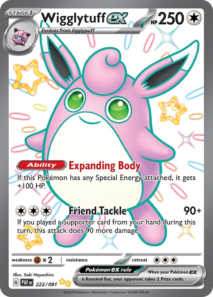 Wigglytuff ex (222/091) [Scarlet & Violet: Paldean Fates] | Mega City Incorporated