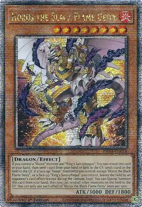 Horus the Black Flame Deity [PHNI-EN018] Quarter Century Secret Rare | Mega City Incorporated