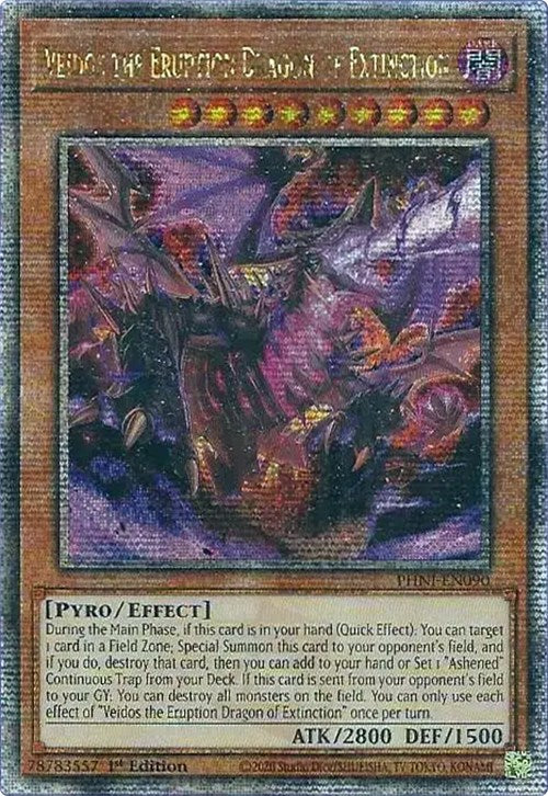 Veidos the Eruption Dragon of Extinction [PHNI-EN090] Quarter Century Secret Rare | Mega City Incorporated