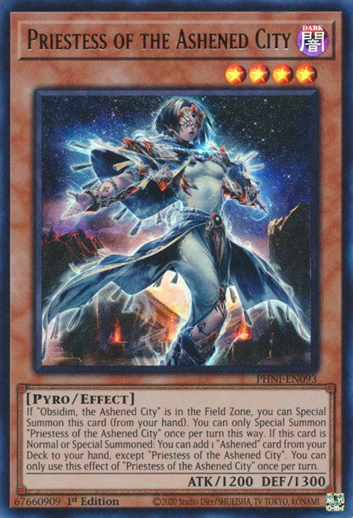 Priestess of the Ashened City [PHNI-EN093] Ultra Rare | Mega City Incorporated