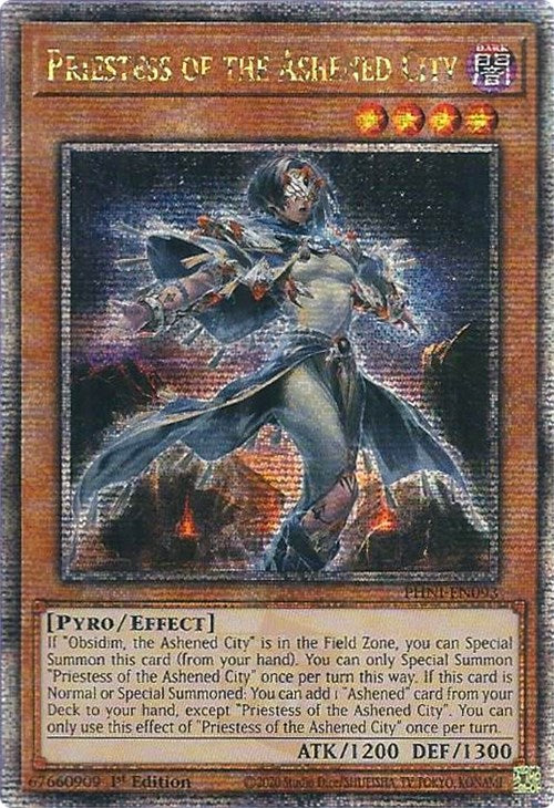 Priestess of the Ashened City [PHNI-EN093] Quarter Century Secret Rare | Mega City Incorporated