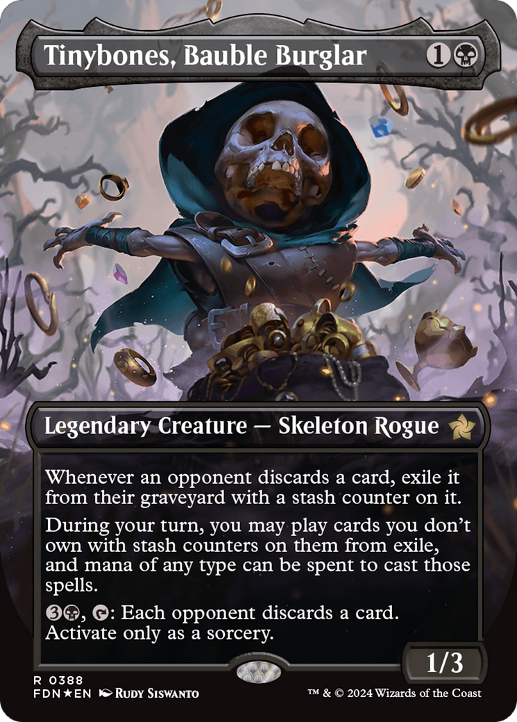 Tinybones, Bauble Burglar (Borderless) (Mana Foil) [Foundations] | Mega City Incorporated