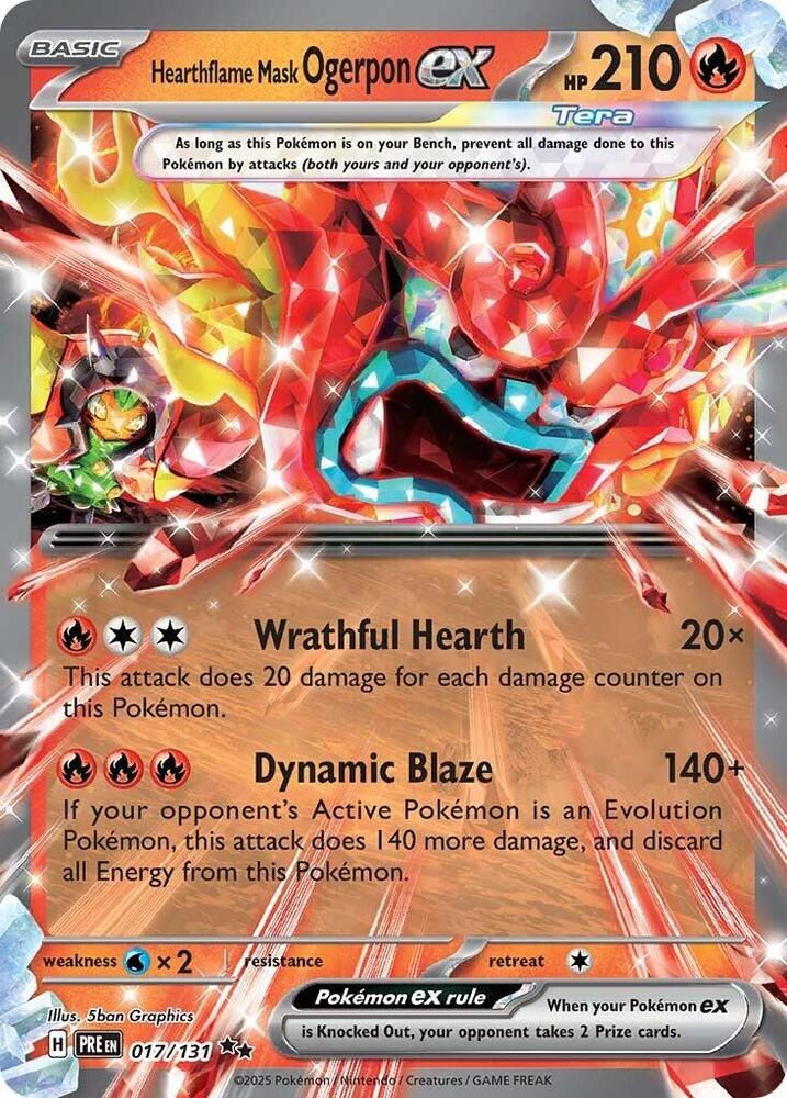 Hearthflame Mask Ogerpon ex (017/131) [Scarlet & Violet: Prismatic Evolutions] | Mega City Incorporated