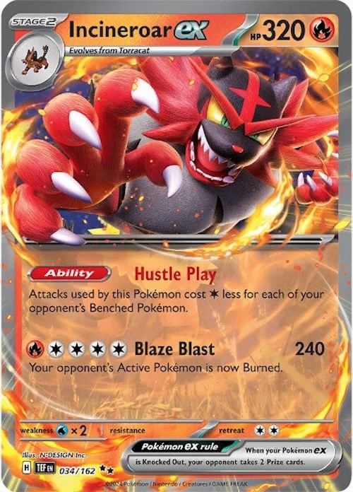 Incineroar ex (034/162) [Scarlet & Violet: Temporal Forces] | Mega City Incorporated