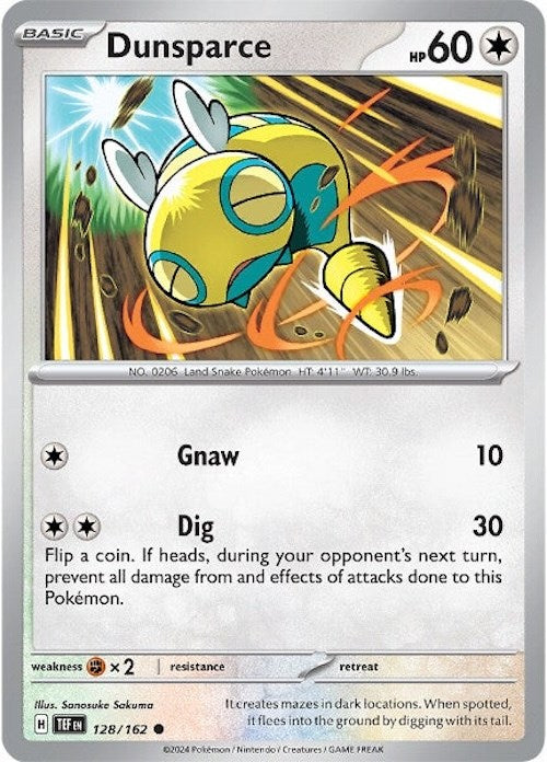 Dunsparce (128/162) [Scarlet & Violet: Temporal Forces] | Mega City Incorporated