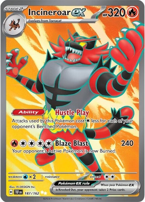 Incineroar ex (187/162) [Scarlet & Violet: Temporal Forces] | Mega City Incorporated