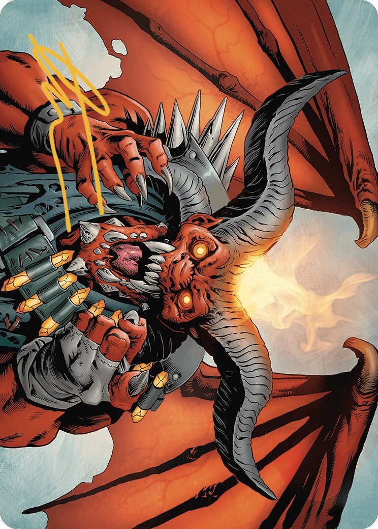 Rakdos, the Muscle Art Card (Gold-Stamped Signature) [Outlaws of Thunder Junction Art Series] | Mega City Incorporated