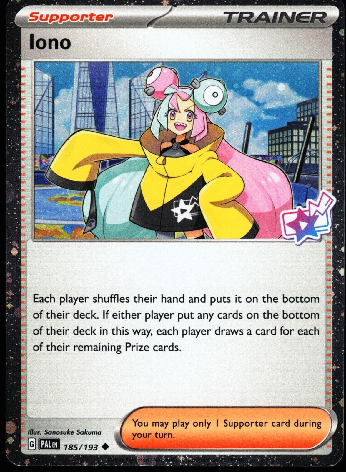 Iono (185/193) (Cosmo Foil) [Scarlet & Violet: Paldea Evolved] | Mega City Incorporated