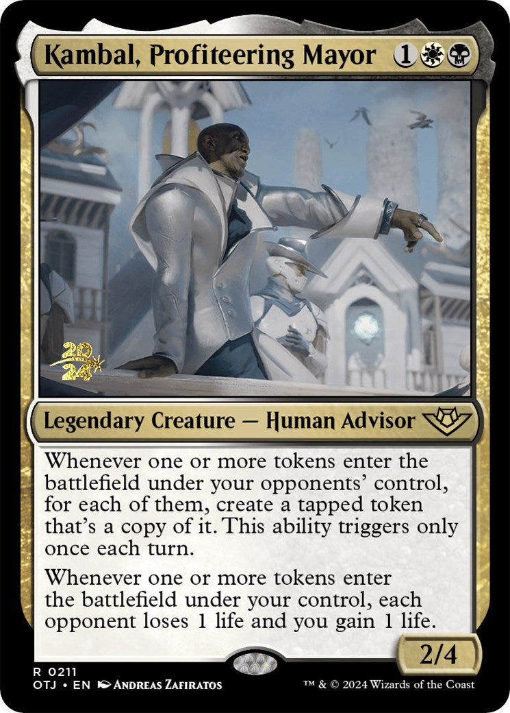 Kambal, Profiteering Mayor [Outlaws of Thunder Junction Prerelease Promos] | Mega City Incorporated