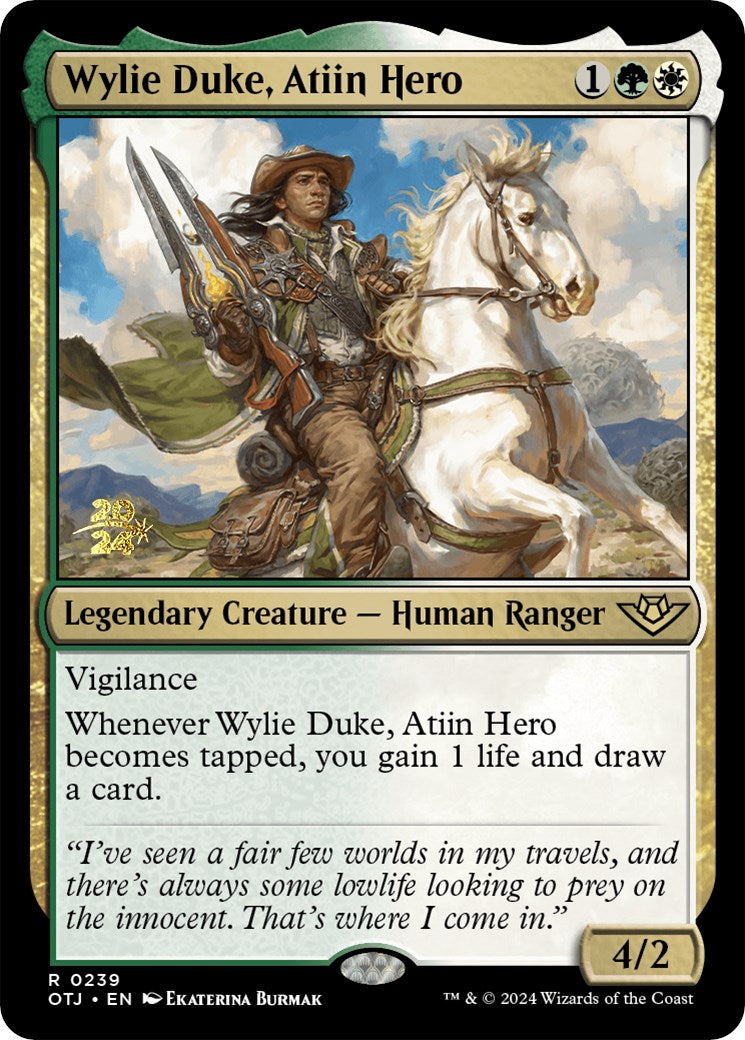 Wylie Duke, Atiin Hero [Outlaws of Thunder Junction Prerelease Promos] | Mega City Incorporated