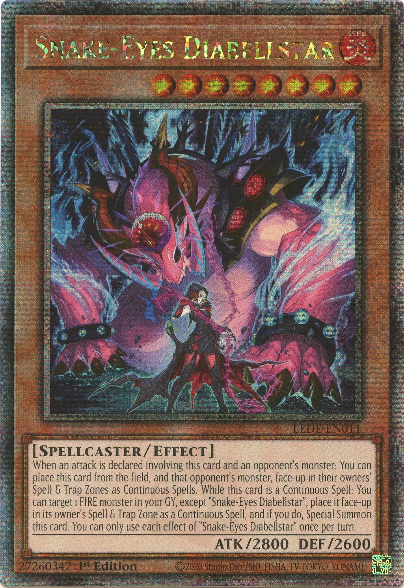 Snake-Eyes Diabellstar [LEDE-EN011] Quarter Century Secret Rare | Mega City Incorporated