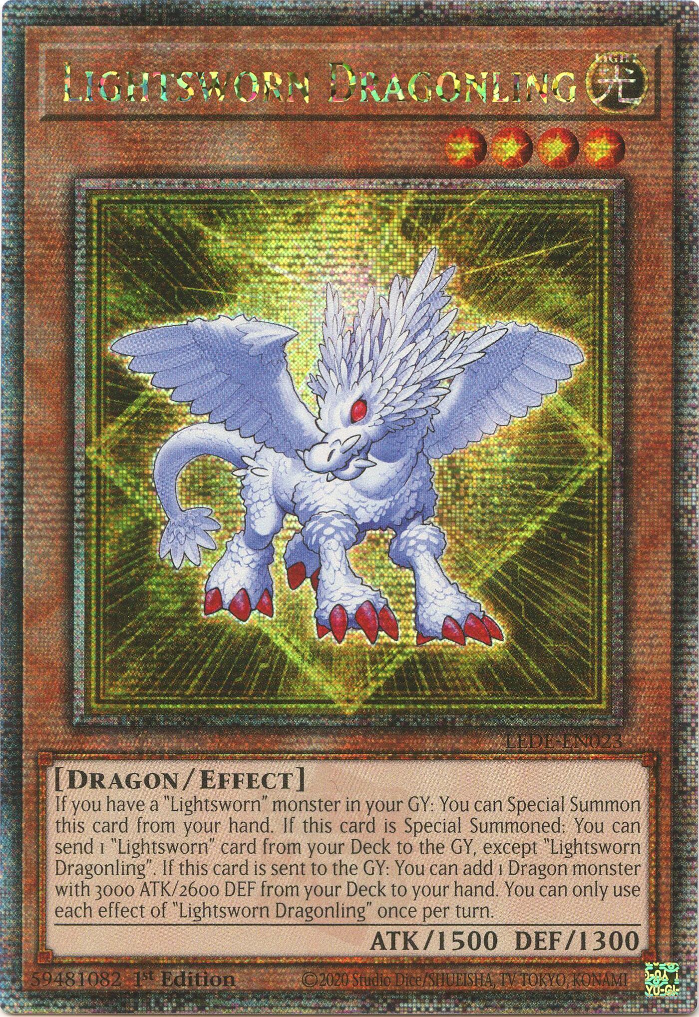 Lightsworn Dragonling (Quarter Century Secret Rare) [LEDE-EN023] Quarter Century Secret Rare | Mega City Incorporated