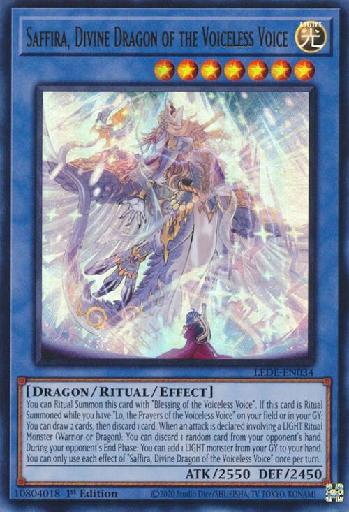 Saffira, Divine Dragon of the Voiceless Voice [LEDE-EN034] Ultra Rare | Mega City Incorporated