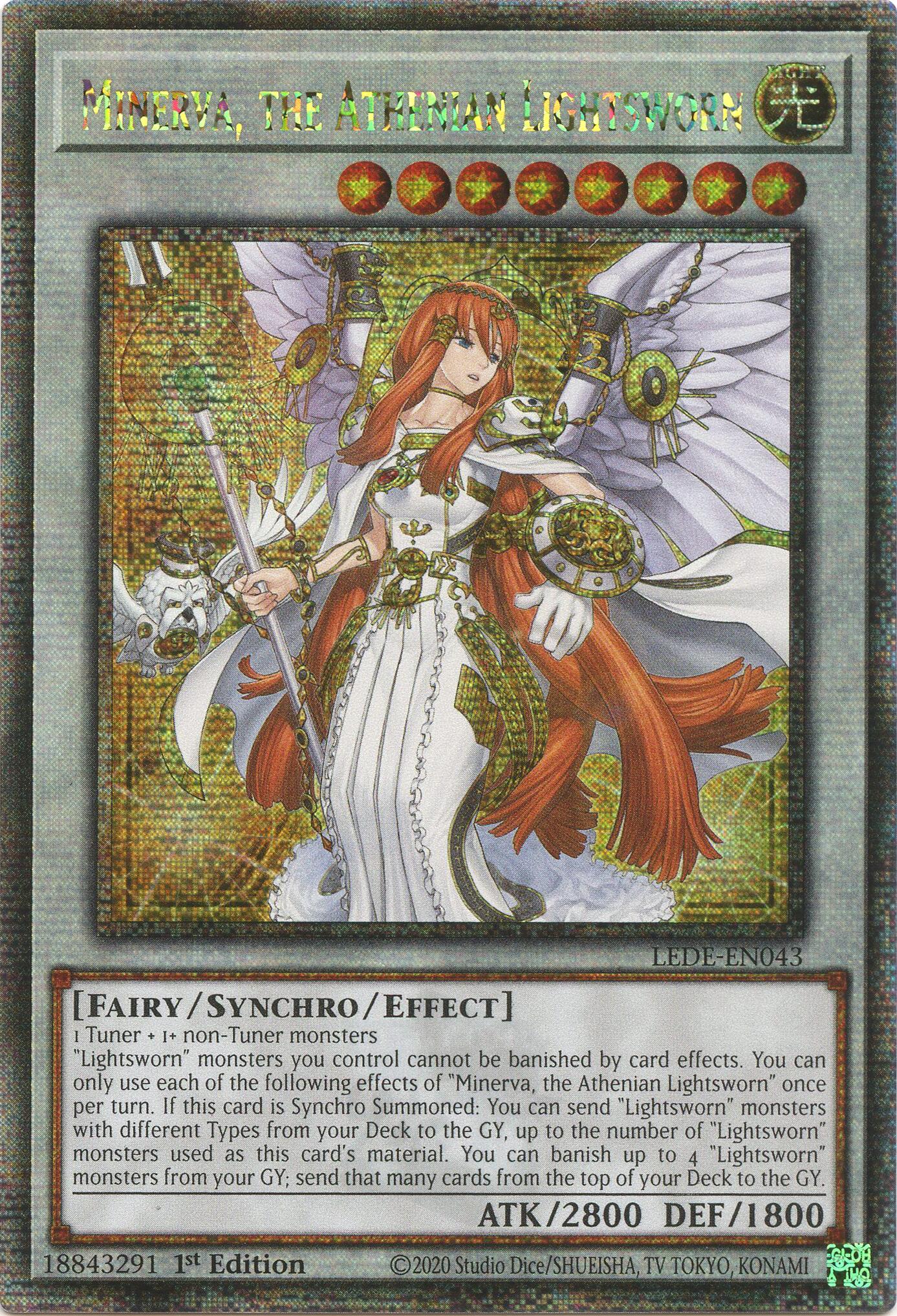 Minerva, the Athenian Lightsworn (Quarter Century Secret Rare) [LEDE-EN043] Quarter Century Secret Rare | Mega City Incorporated