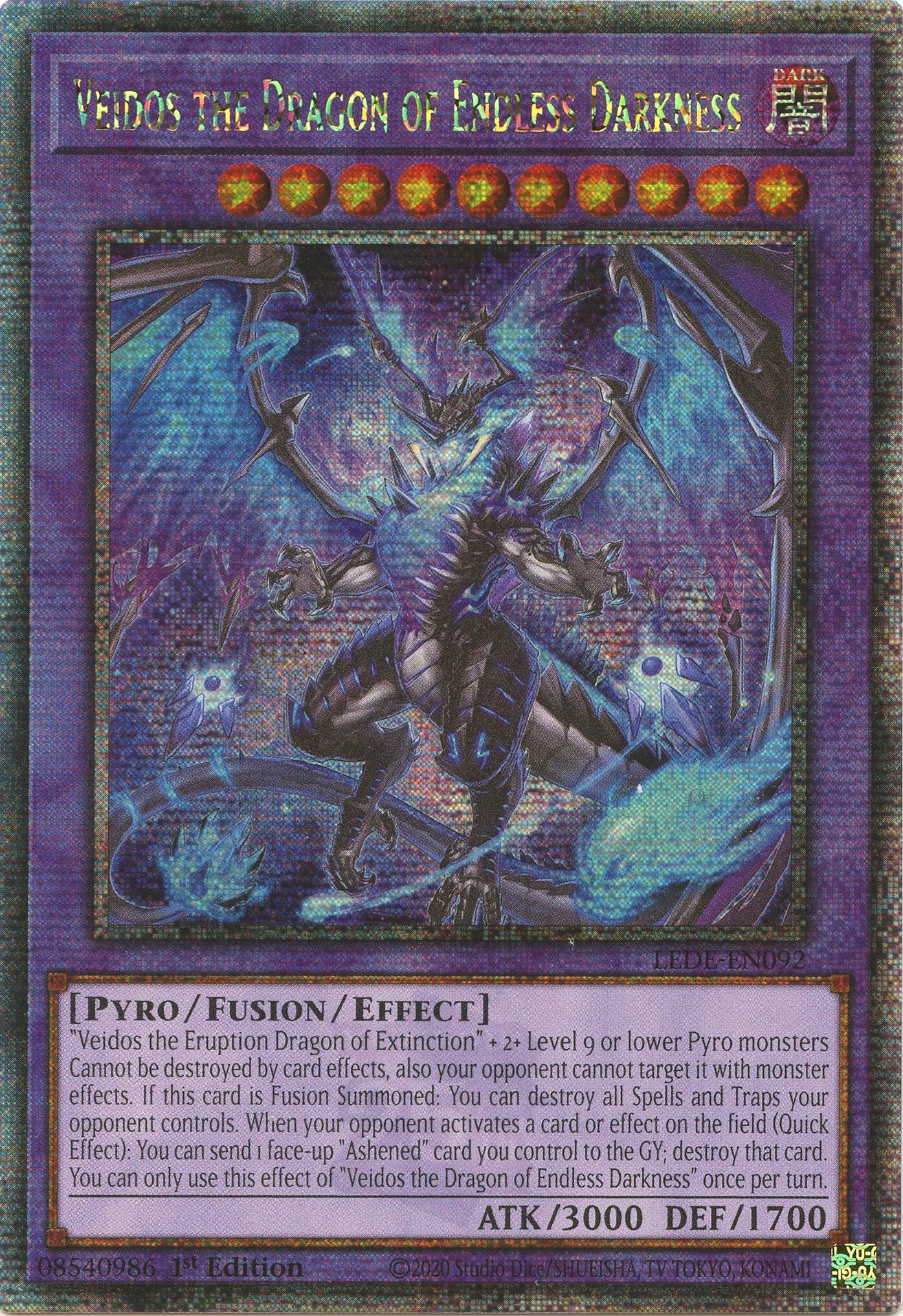 Veidos the Dragon of Endless Darkness (Quarter Century Secret Rare) [LEDE-EN092] Quarter Century Secret Rare | Mega City Incorporated