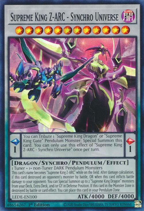 Supreme King Z-ARC - Synchro Universe [LEDE-EN100] Super Rare | Mega City Incorporated