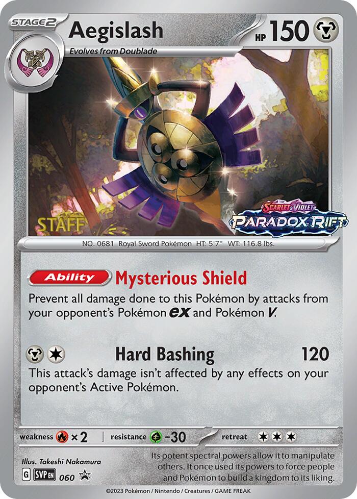 Aegislash (060) (Staff Prerelease Promo) [Scarlet & Violet: Black Star Promos] | Mega City Incorporated