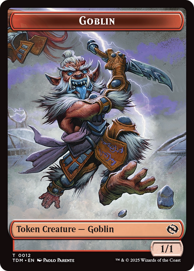 Goblin // Warrior Double-Sided Token [Tarkir: Dragonstorm Tokens] | Mega City Incorporated