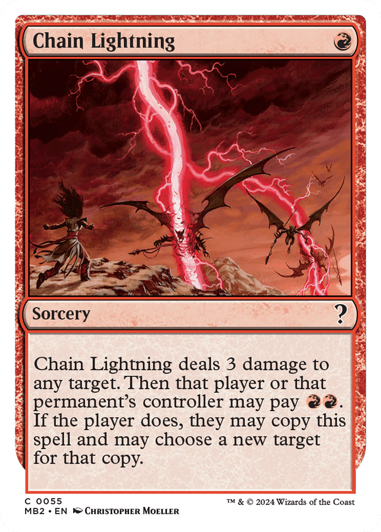 Chain Lightning (White Border) [Mystery Booster 2] | Mega City Incorporated