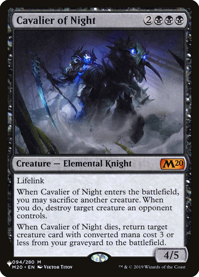 Cavalier of Night [The List] | Mega City Incorporated