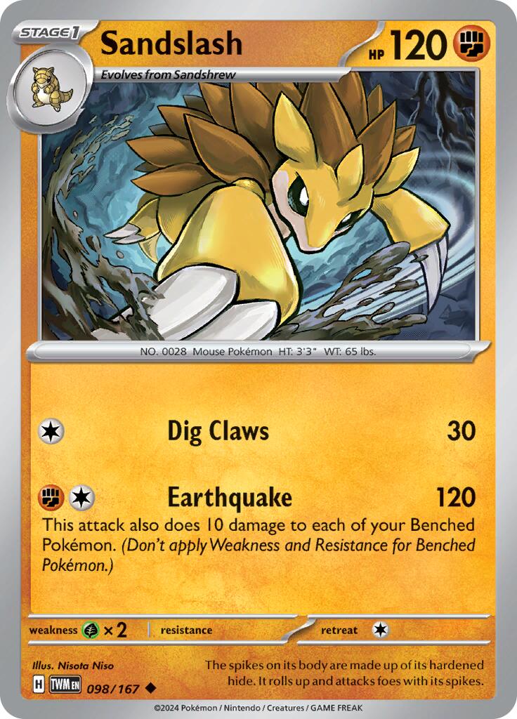 Sandslash (098/167) [Scarlet & Violet: Twilight Masquerade] | Mega City Incorporated