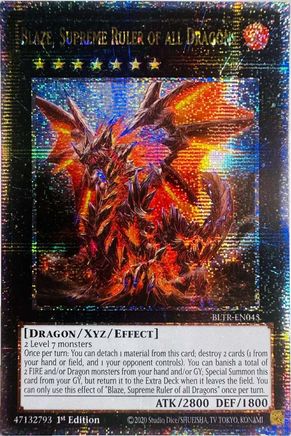 Blaze, Supreme Ruler of all Dragons (Quarter Century Secret Rare) [BLTR-EN045] Quarter Century Secret Rare | Mega City Incorporated