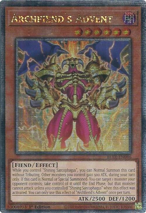 Archfiend's Advent (Quarter Century Secret Rare) [BLTR-EN046] Quarter Century Secret Rare | Mega City Incorporated