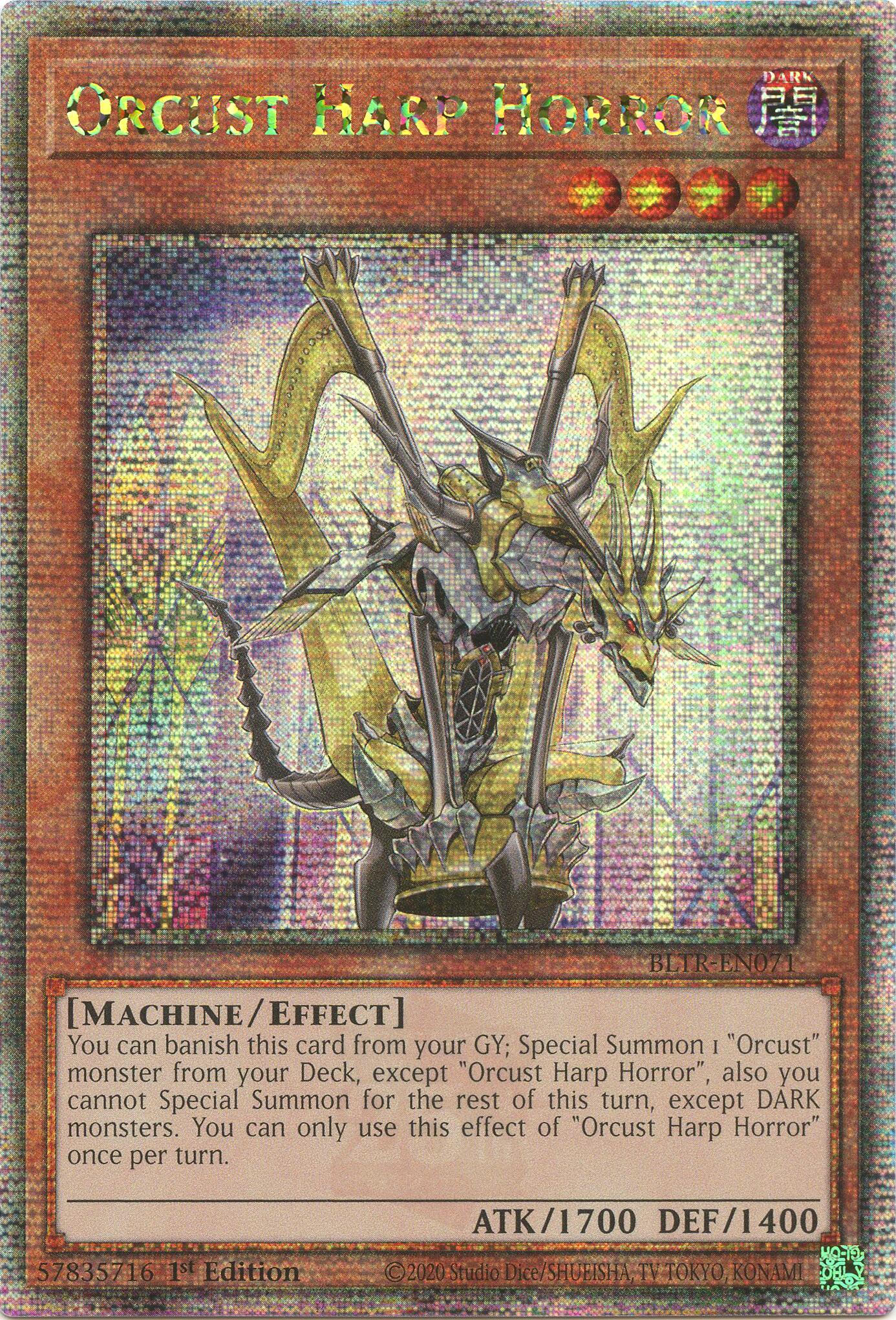 Orcust Harp Horror (Quarter Century Secret Rare) [BLTR-EN071] Quarter Century Secret Rare | Mega City Incorporated