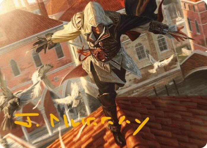 Ezio, Blade of Vengeance Art Card (Gold-Stamped Signature) [Assassin's Creed Art Series] | Mega City Incorporated