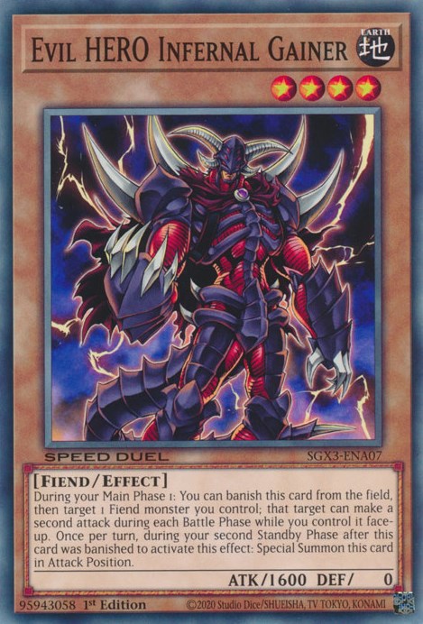 Evil HERO Infernal Gainer [SGX3-ENA07] Common | Mega City Incorporated