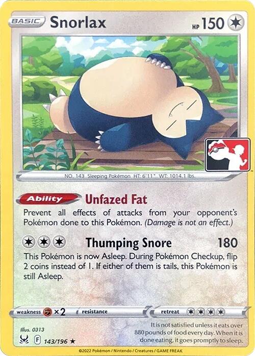 Snorlax (143/196) [Prize Pack Series Three] | Mega City Incorporated