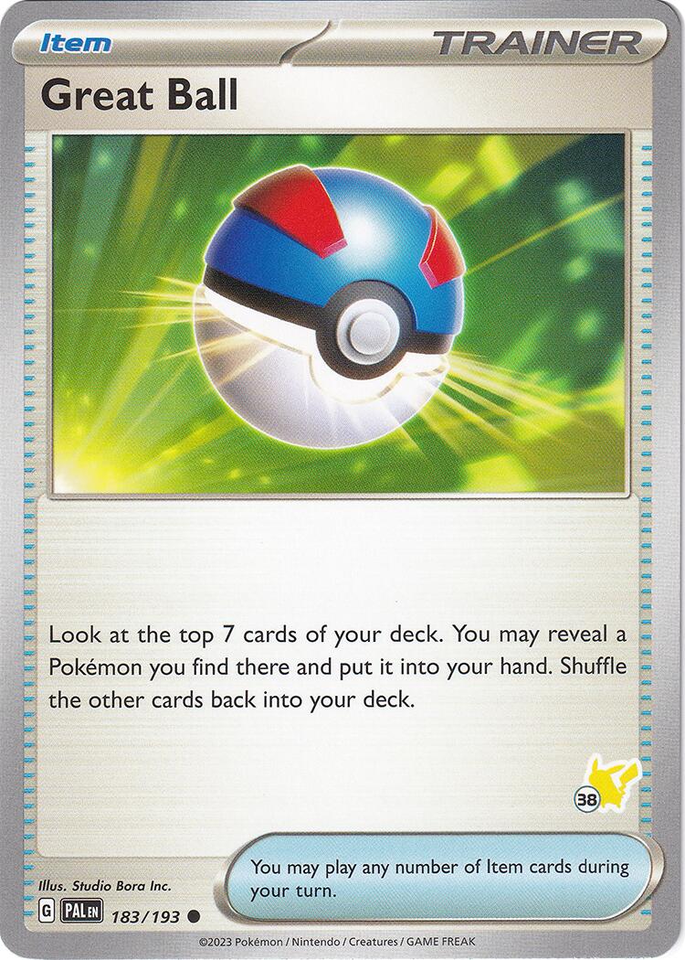 Great Ball (183/193) (Pikachu Stamp #38) [Battle Academy 2024] | Mega City Incorporated