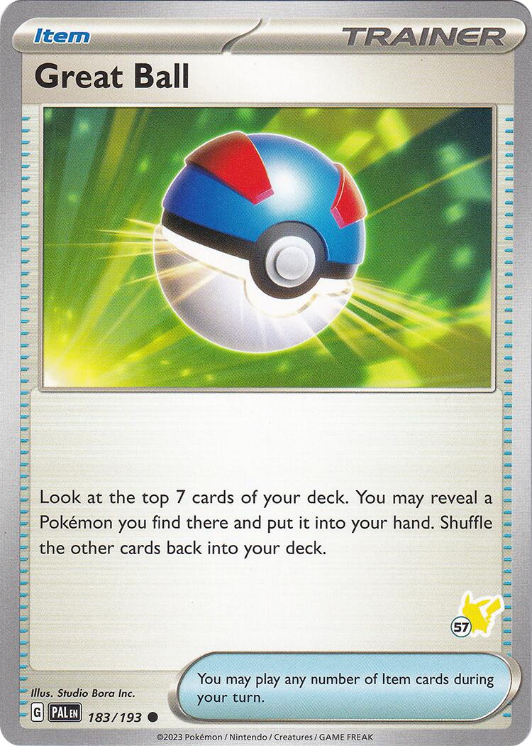 Great Ball (183/193) (Pikachu Stamp #57) [Battle Academy 2024] | Mega City Incorporated