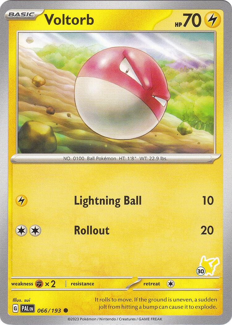 Voltorb (066/193) (Pikachu Stamp #30) [Battle Academy 2024] | Mega City Incorporated