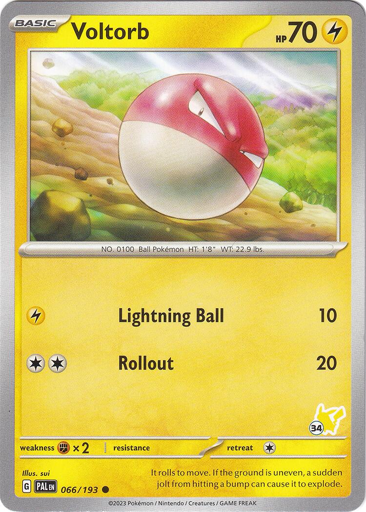 Voltorb (066/193) (Pikachu Stamp #34) [Battle Academy 2024] | Mega City Incorporated