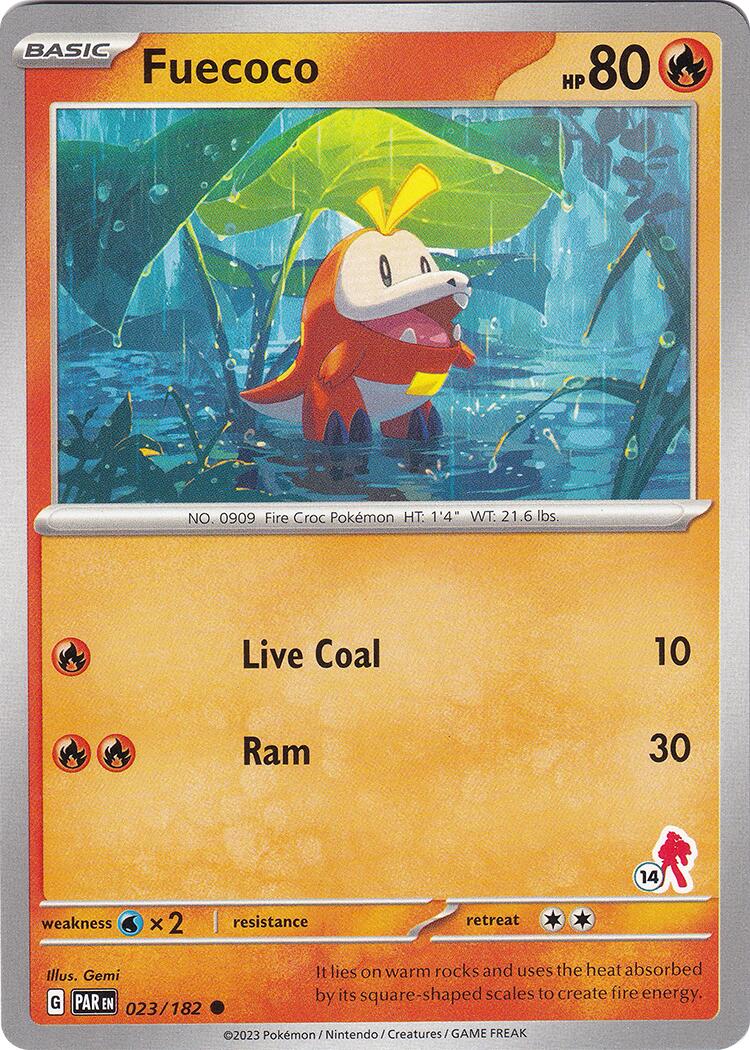 Fuecoco (023/182) (Armarouge Stamp #14) [Battle Academy 2024] | Mega City Incorporated