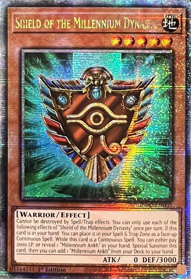 Shield of the Millennium Dynasty (Quarter Century Secret Rare) [INFO-EN003] Quarter Century Secret Rare | Mega City Incorporated