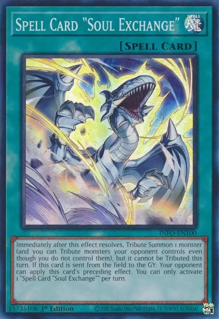 Spell Card "Soul Exchange" [INFO-EN100] Super Rare | Mega City Incorporated