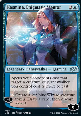 Magic: The Gathering Kasmina, Enigmatic Mentor Card Single Sided Fleece Throw Blanket | 45 x 60 Inches | Mega City Incorporated