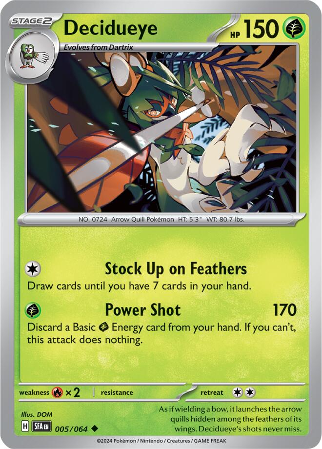 Decidueye (005/064) [Scarlet & Violet: Shrouded Fable] | Mega City Incorporated