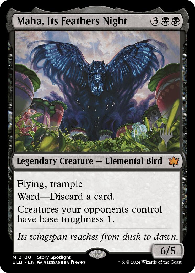 Maha, Its Feathers Night (Promo Pack) [Bloomburrow Promos] | Mega City Incorporated