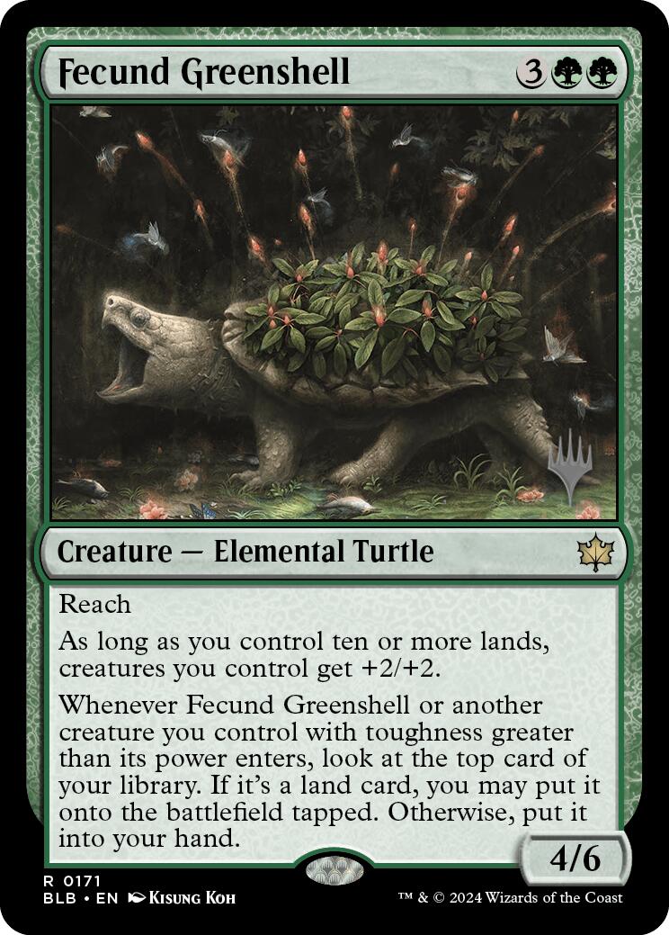 Fecund Greenshell (Promo Pack) [Bloomburrow Promos] | Mega City Incorporated