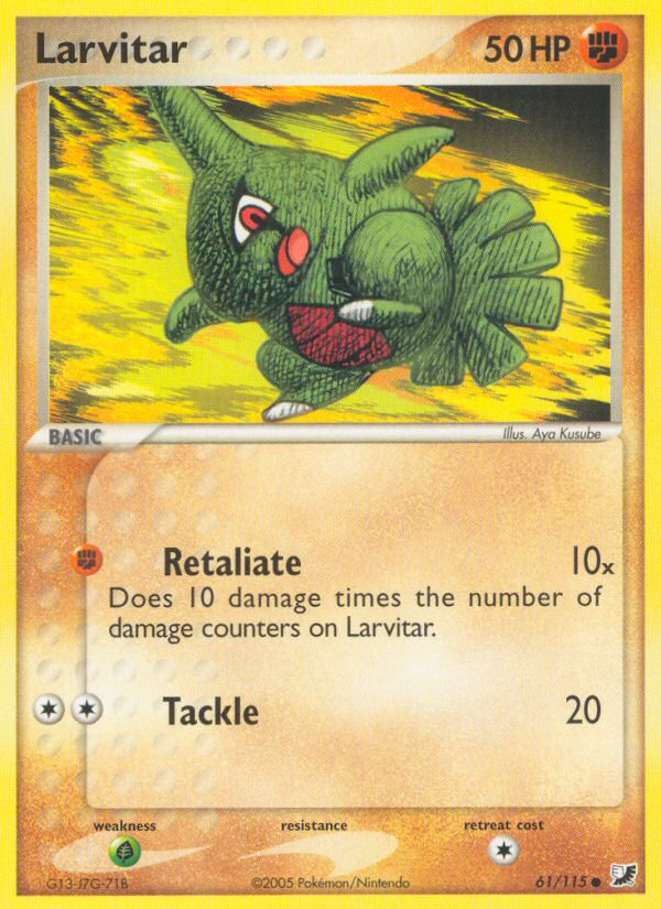 Larvitar (61/115) [EX: Unseen Forces] | Mega City Incorporated