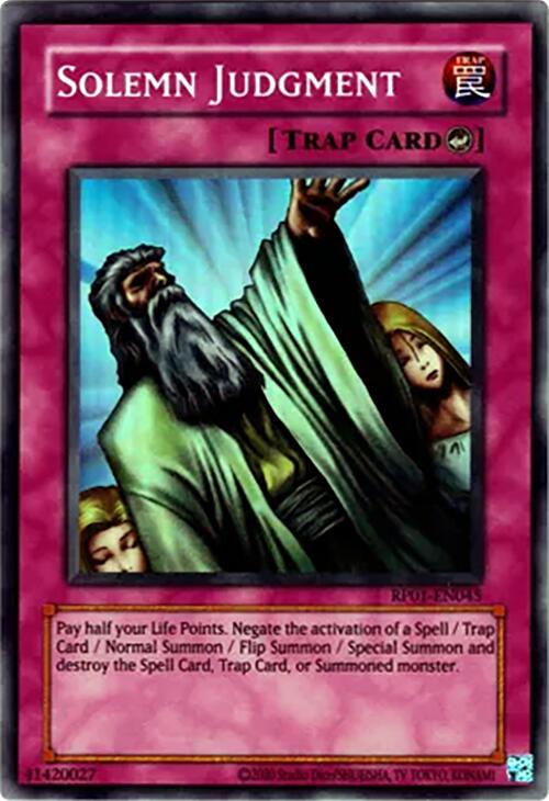 Solemn Judgment [RP01-EN045] Super Rare | Mega City Incorporated